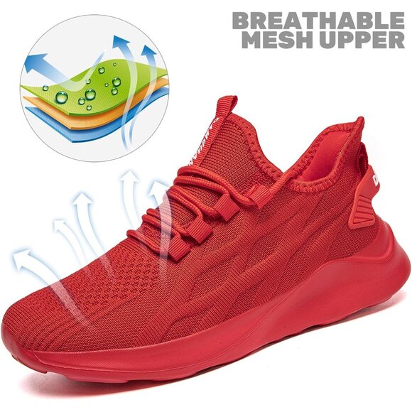 Brand New Women Red Synthetic ZMBCYG Running Walking Slip On Sport Sneakers - Picture 2 of 9